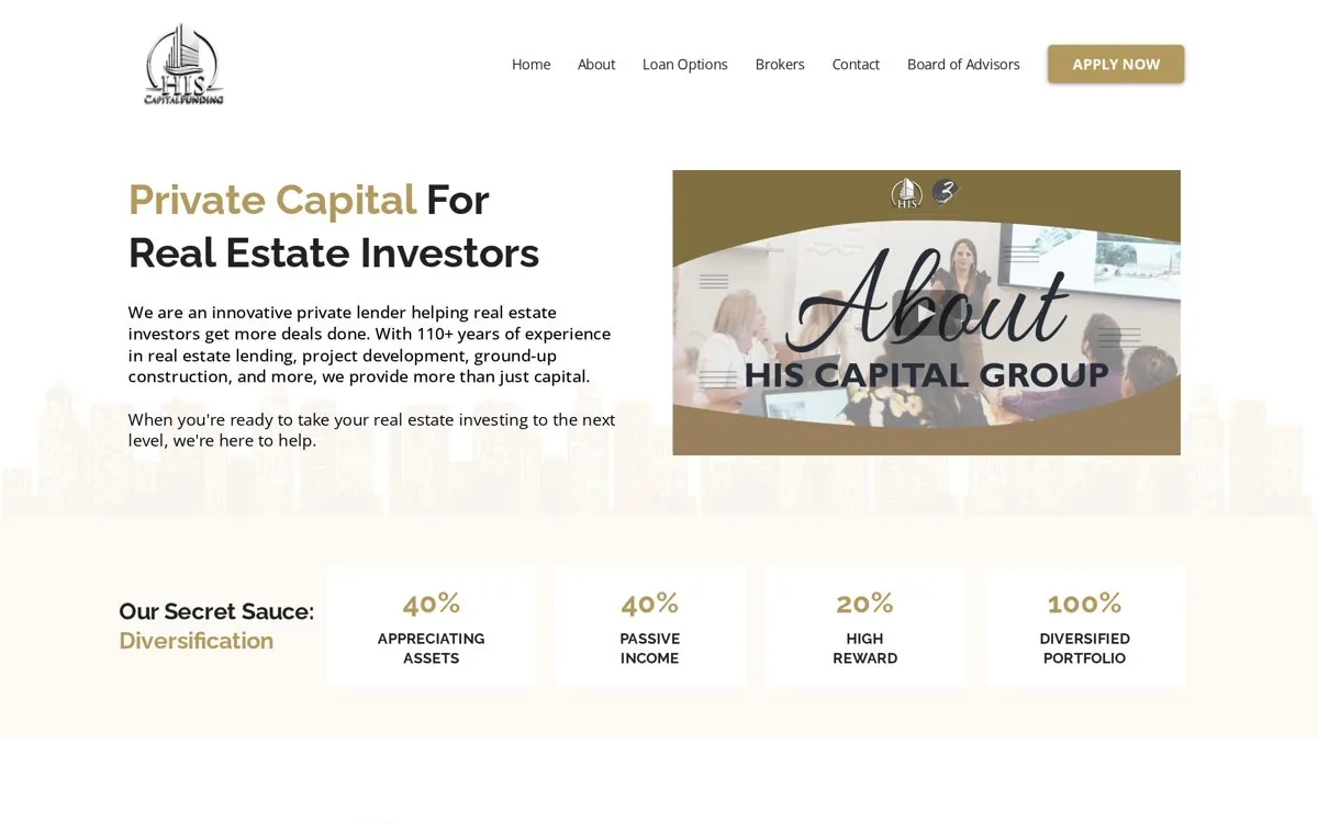 HIS Capital Funding homepage