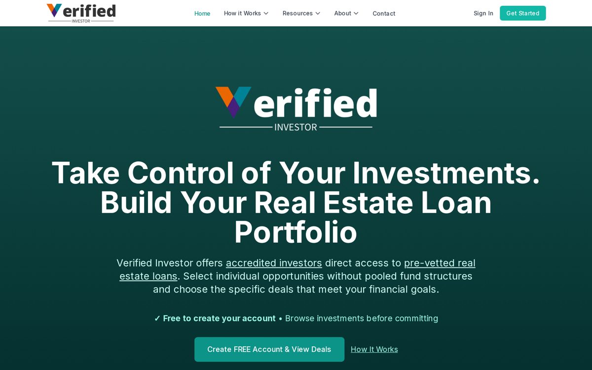 Verified Investor Fund homepage