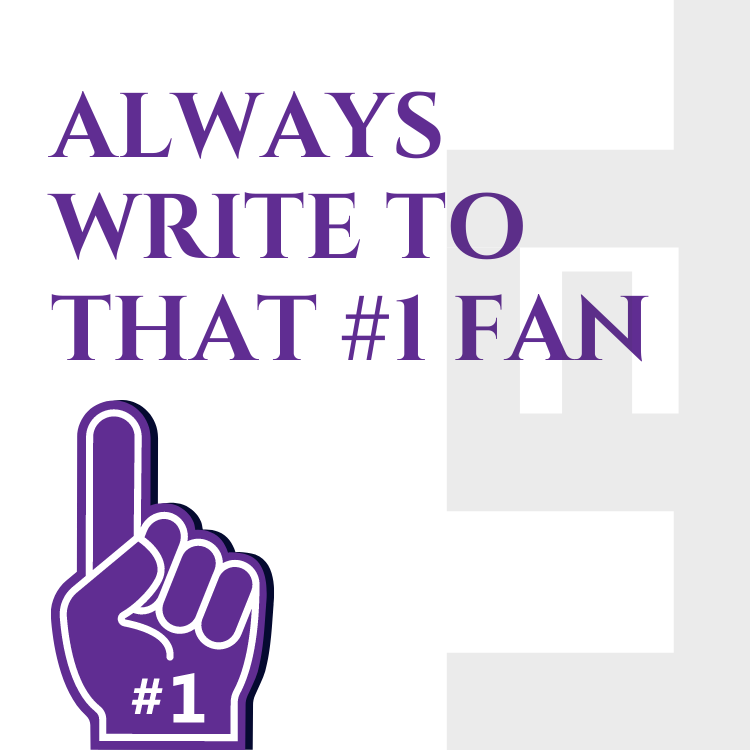 Always write to that #1 fan 👆🏼