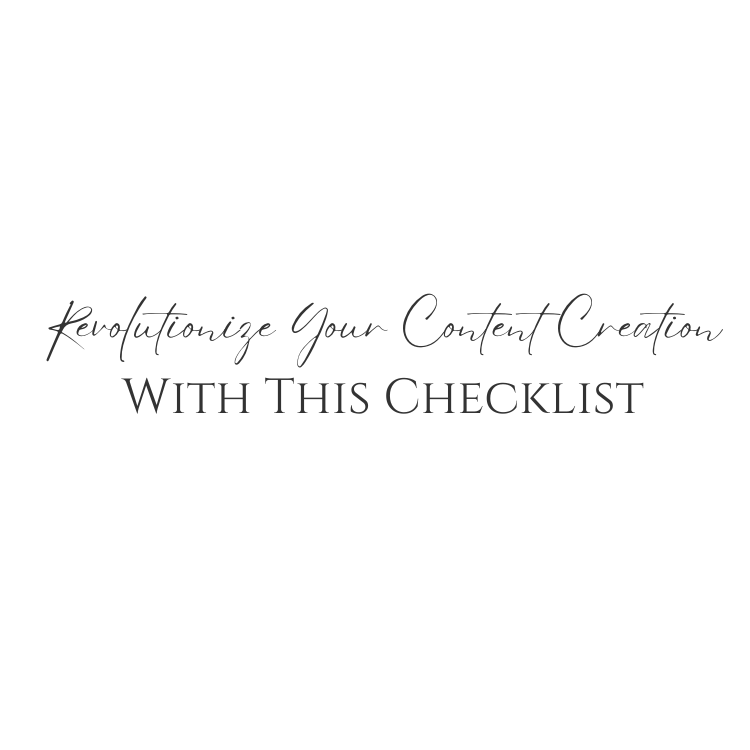 Revolutionize Your Content Creation With This Checklist